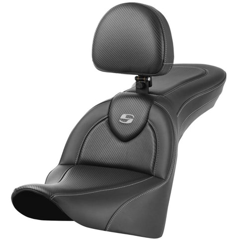 Saddlemen 2018-2024 FLDE, FLHC/S, FLSL RoadSofa CF Seat with Drivers Backrest Motorcycle Accessories-0802