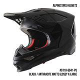 1 Unit of Alpinestars Supertech M8 Echo MIPS Adult Off-Road Helmets Black / Anthracite Matte Glossy X-Large
