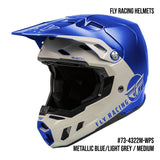 2 Units of Fly Racing Formula CC Centrum Adult Off-Road Helmets Metallic Blue / Light Grey Medium