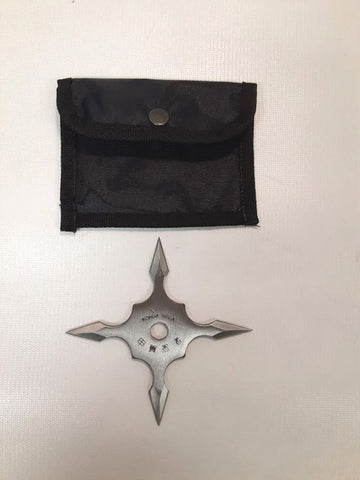 Kohga Ninja Star 4 Point Silver 4 1/2"