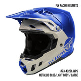 2 Units of Fly Racing Formula CC Centrum Adult Off-Road Helmets Metallic Blue / Light Grey Large