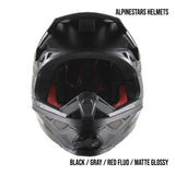 Alpinestars Supertech M8 Echo MIPS Adult Off-Road Helmets Black / Gray / Red Fluo / Matte Glossy