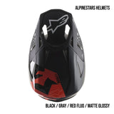 Alpinestars Supertech M8 Echo MIPS Adult Off-Road Helmets Black / Gray / Red Fluo / Matte Glossy