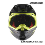 Alpinestars Supertech M8 Echo MIPS Adult Off-Road Helmets Black / Yellow Fluo Matte Glossy