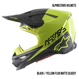 Alpinestars Supertech M8 Echo MIPS Adult Off-Road Helmets Black / Yellow Fluo Matte Glossy