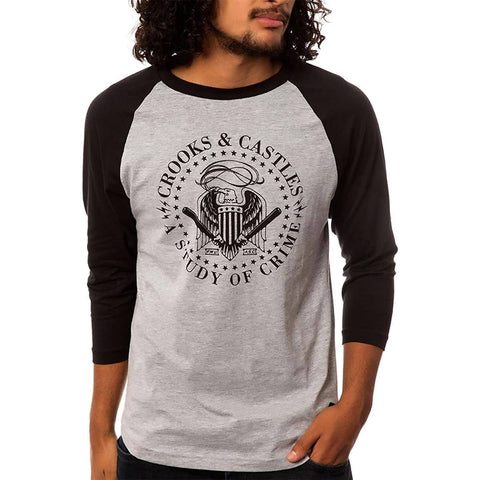 Crooks & Castles Misconduct Raglan Men's 3/4-Sleeve Shirts-I1390115