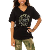 Crooks & Castles Mac 10 V-Neck Women's Short-Sleeve Shirts-CL1370713