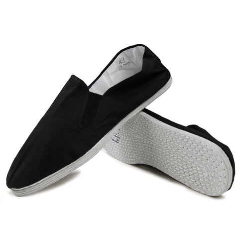 Kung Fu Shoes White Cotton Sole Black