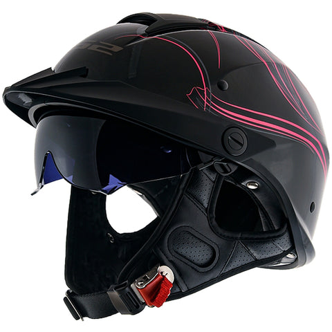 LS2 Rebellion Wheels & Wings Half Face Adult Cruiser Helmets-590