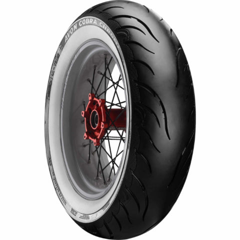 Avon Tyres Cobra Chrome AV92 Reinforced Wide Whitewall 15” Rear Cruiser Tires-0306