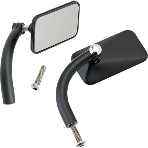 Biltwell Utility Rectangle Side View Mirror Pair w/Perch Mount Motorcycle Accessories-0640
