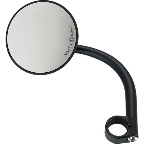 Biltwell Utility Round Side View Mirror w/Clamp-On Mount 1" Motorcycle Accessories-0640