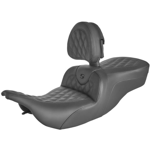 Saddlemen 1997-2007 FLHT, FLTR Roadsofa LS Seat with Drivers Backrest Motorcycle Accessories-0801