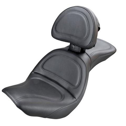 Saddlemen 2006-09 FXST/B/S Standard, 2007-17 FLSTF/B/S Fatboy Explorer Ultimate Comfort Seat with Driver's Backrest Motorcycle Accessories-0802