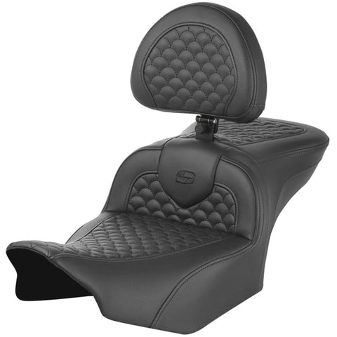Saddlemen 2008-2024 FLHR, FLHT, FLHX & FLTR Roadsofa DS Seat w/ Driver's Backrest Motorcycle Accessories-0801
