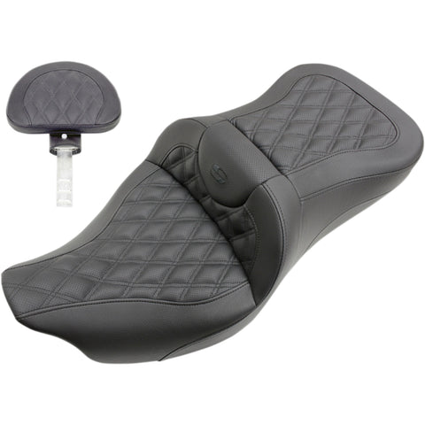 Saddlemen 2008-2024 FLHR, FLHT, FLHX & FLTR Roadsofa LS Seat with Driver's Backrest Motorcycle Accessories-0801