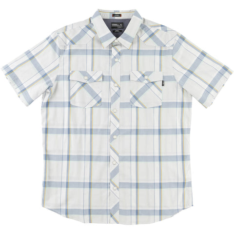 O'Neill Barrett Men's Button Up Short-Sleeve Shirts - Fog White