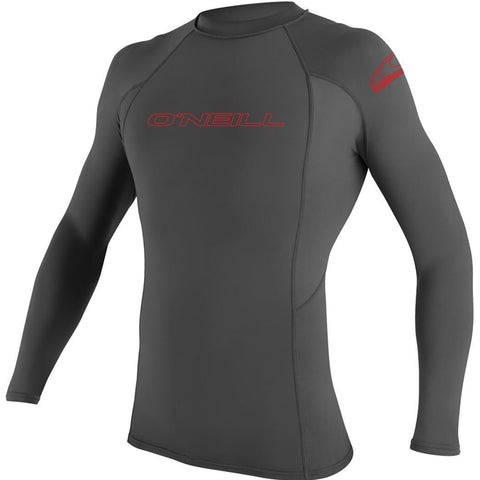 O'Neill Basic Skins Crew Youth Boys Long-Sleeve Rashguard Suit - Graphite