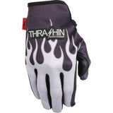 Thrashin Supply Stealth Leather Palm Flame Men's Cruiser Gloves-3301
