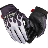 Thrashin Supply Stealth Leather Palm Flame Men's Cruiser Gloves-3301