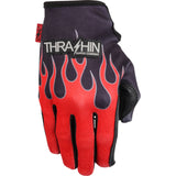 Thrashin Supply Stealth Leather Palm Flame Men's Cruiser Gloves-3301