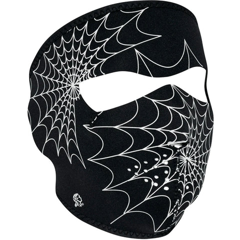 Zan Headgear Glow In The Dark Spider Web Full Adult Face -WNFM057G