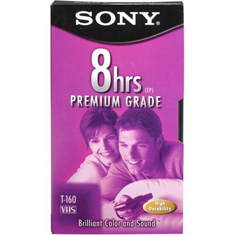 Sony T-160 VHS Video Cassette 8HRS(EP) (Single)