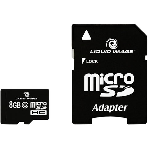 Liquid Image EA/Micro SD Card 8GB Class 6 w/ Adapter Media Accessories-510