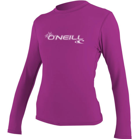 O'Neill Basic 50+ Sun Shirt Women's Long-Sleeve Rashguard Suit - Fox Pink