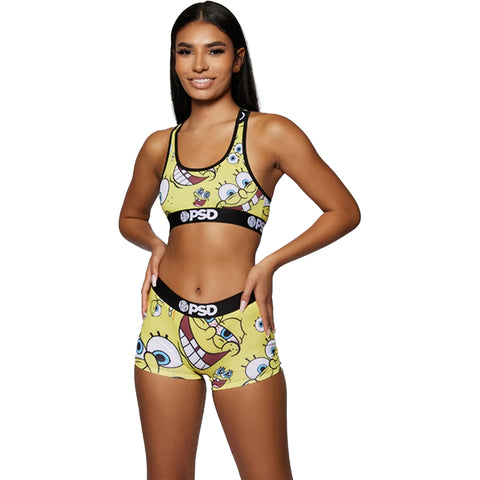 PSD Spongebob Faces Sports Bra Women's Top Underwear-3214T1042