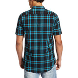 Neff Kennedy Men's Button Up Short-Sleeve Shirts - Blue