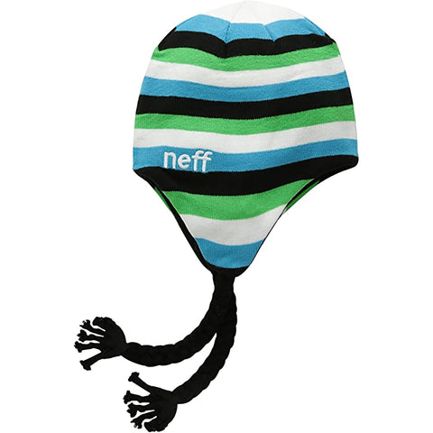 Neff Rainbow Earflap Men's Beanie Hats - Blue/Green