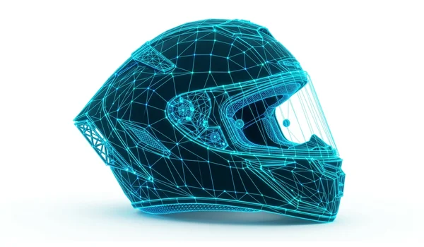 Advanced 3D CAD Helmet Architecture & Aerodynamic Wireframe